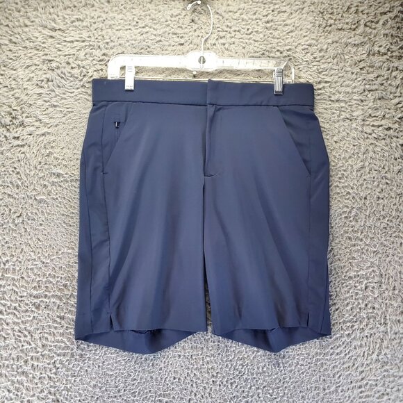 Athleta Shorts Womens Size 6 Navy Blue Tribeca 7" Recycled Polyester Blend - Picture 1 of 8